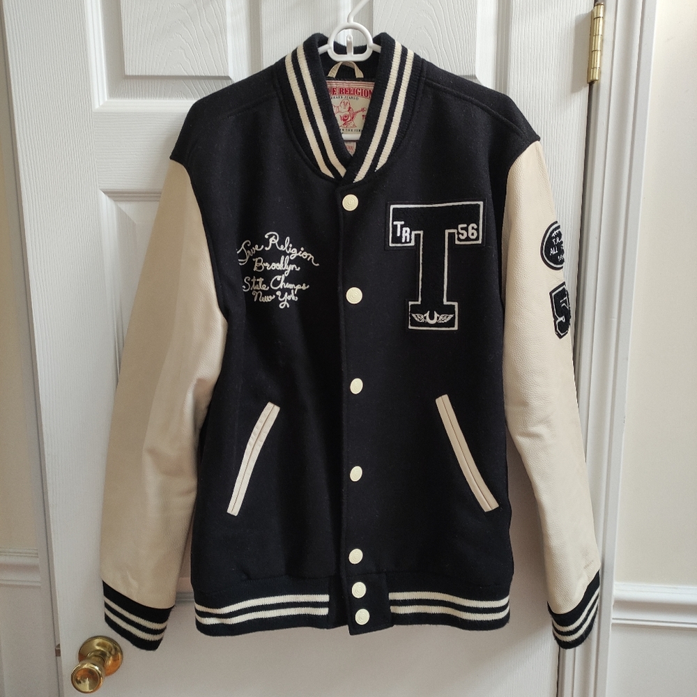 Rare barely worn True Religion Varsity Jacket Richie Letterman bomber men's XL